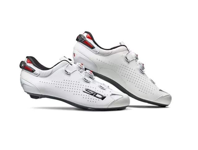 Sidi Scarpe Shot 2 Bianco TAGLIA 43.5 Bici Corsa Strada Tacco Cambiabile Carboni