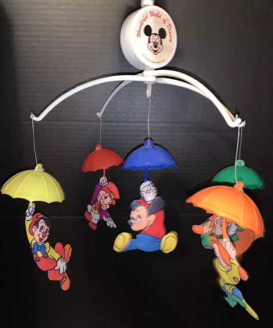 Vintage Dolly Toy Musical Wonderful World of Disney Crib Mobile No. 617