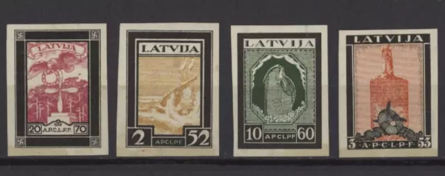 s45913 LATVIA LETTONIA 1933 MVLH* Posta Aerea Aviatori 4v Y&T 21/24 IMPERFORATED