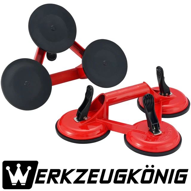 Werkzeugkönig® Saugheber Glassauger 170 kg Saugnäpfe Aluminium Glasheber Fliesen