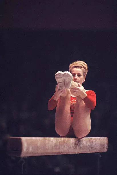 1960s Vera Caslavska Of Czechoslovakia In The Balance Beam 4 Gymnastics Photo