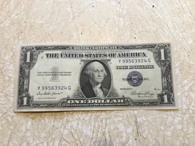 1935 E U.S.A $1 DOLLAR STAR NOTE Bill banknote SILVER CERTIFICATE BLUE Series E
