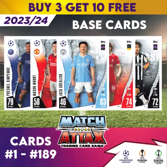 MATCH ATTAX 2023/24 2024 Champions League Base Cards 1 189 £1.94