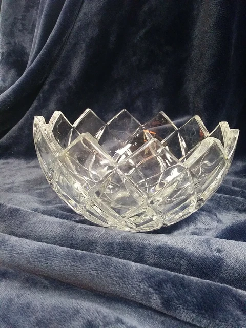 American Brilliant Small Cut Glass Saw Cut Round Bowl