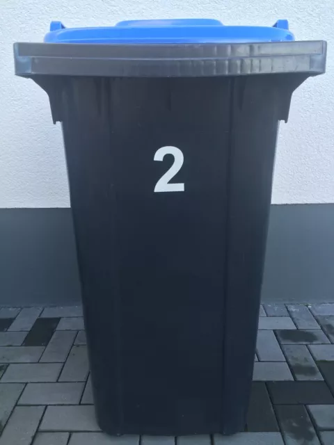 Aufkleber Mülltonne Abfalltonne Mülleimer reflektierend Zahlen Hausnummer 4Stück