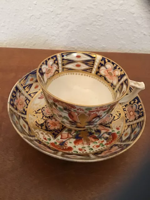 Antique 1806 - 1825 Derby Imari Tea Cup & Bowl Saucer Excellent Condition