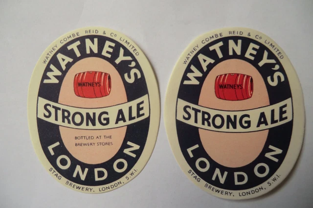 Mint Pair Watney's Stag Brewery London Strong Ale London Brewery Bottle Label