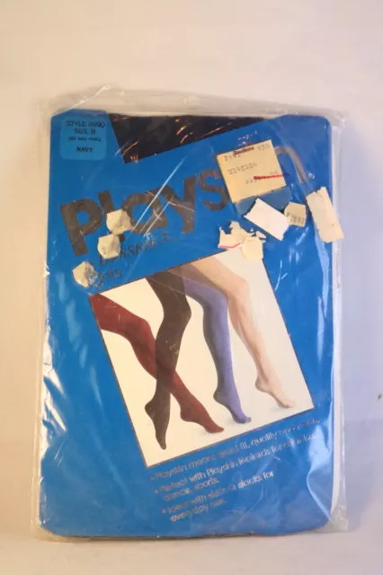 Vtg 1983 Playskin by Danskin Navy Blue Nylon Tights - Size B New Sealed