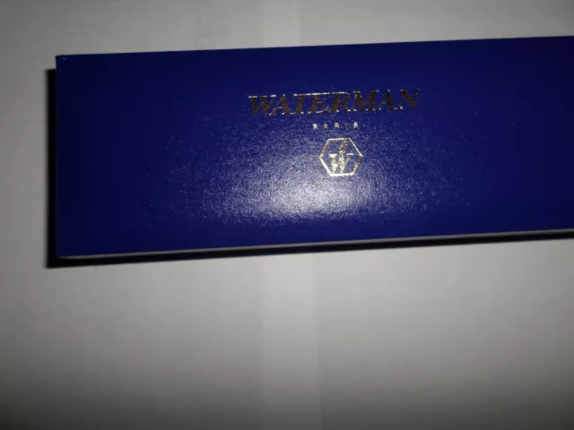 Waterman Ballpoint Pen In Blue- Gold Trim With Case