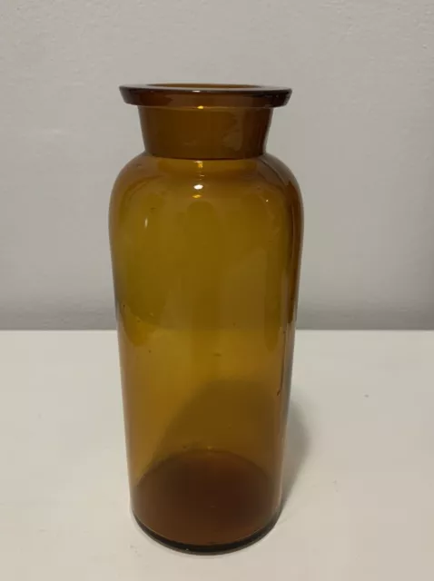 Antique Apothecary Bottle Amber Glass