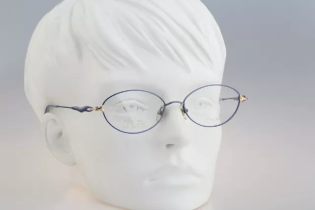 Shiseido SH 2057 4 Titanium Vintage 90s blue cat eye glasses frames womens NOS 2