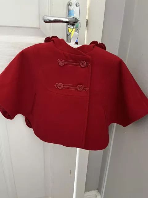 Girls Monsoon Red Poncho Coat 0-12 Months