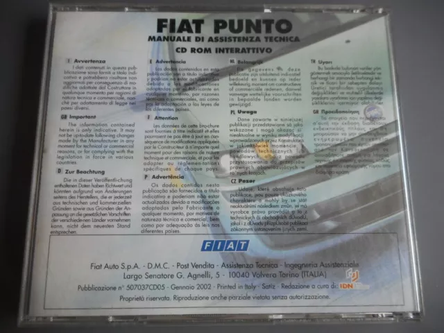 Original. Manual de taller FIAT PUNTO instrucciones de reparacion CD 2000... 3