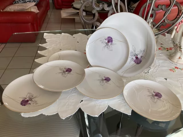 Service à gâteaux Eschenbach en porcelaine, décor floral