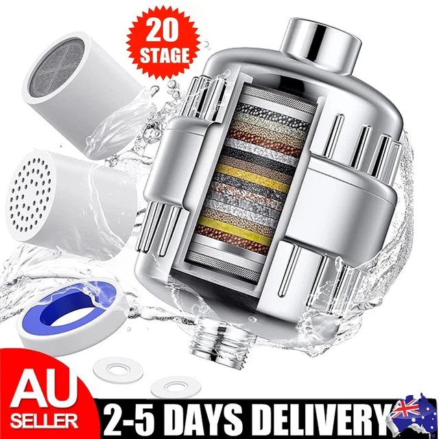 20 STAGE SHOWER Head Filter Bath Hard Water Softener Chlorine Purifier ...