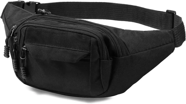 Set 2 Marsupi Sportivi Nylon - Tracolla Regolabile Per Donna, Uomo - Ideale Per Trekking, Corsa, Ciclismo (Mimetica + Nero)