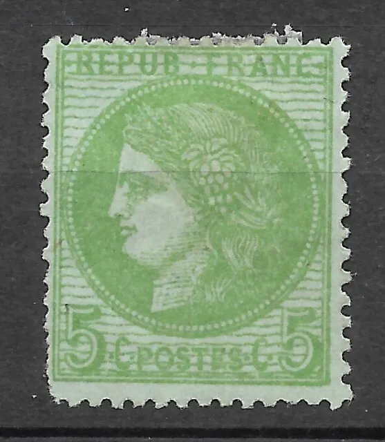 FRANCE 1872 CERES N° 53 5c VERT-JAUNE / VERDATRE  GNO  VOIR SCAN