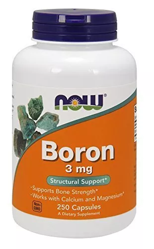 NOW FOODS, BORON, Knochen-Unterstützen 3mg 250 Kapseln SUPER PREIS