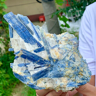 2.53LB Rare!! Natural beautiful Blue KYANITE with Quartz Crystal Specimen Rough