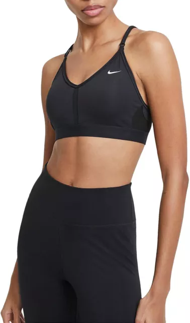 NIKE Damen Bra Bustier Fitness Sport BH Dri-FIT V-Neck Light Support Indy