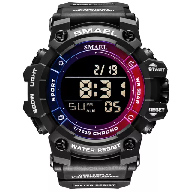 SMAEL LED Digital Wristwatch Shockproof Outdoor Men Sport Electronic Alarm Watch