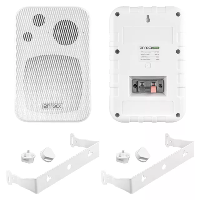 Pyle Bluetooth USB Receiver, White 4"  Enrock In/Outdoor Speakers and Wiring 3