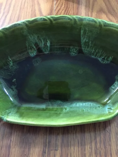 Wade Pottery of California Tray Trinket Dish #200 Vintage 1960s Green 11 x 5” 3