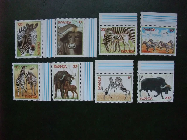 Ruanda / Rwanda 1984 / Fauna / Wildlife / Zebra / Büffel / Mnh Set / Very Fine**