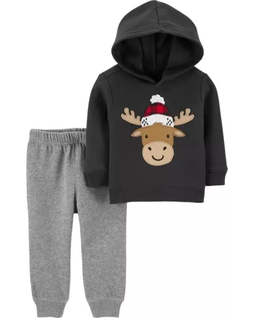 Carter's Toddler Boy's Reindeer Fleece Hoodie & Jogger Set  Original $32.00  2T