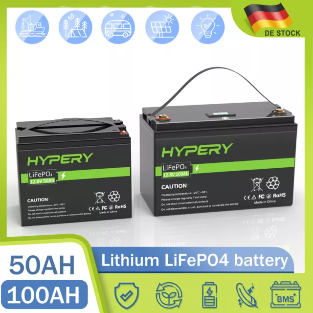 LiFePO4 Akku 100Ah 150Ah 50Ah 30Ah 12V Lithium Batterie BMS Solar Wohnmobil Boot