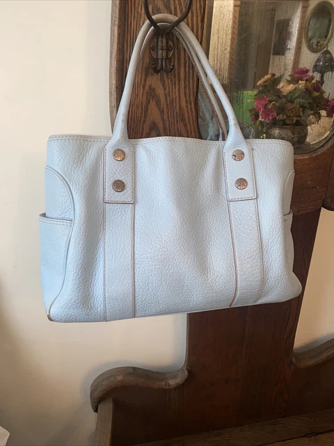 Michael Kors Light Blue Pebbled Leather Large  Tote Logo Studs