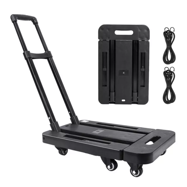 Folding Hand Truck Dolly Cart with Wheels Luggage Cart Trolley Moving 440lbs