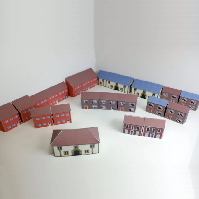 Model Railway Low Relief Card Z Gauge Houses Pack of 33 1/220 Scale Set 19