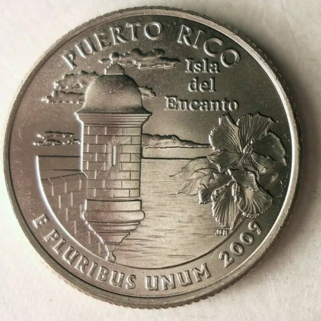 2009 D UNITED STATES 25 CENTS - PUERTO RICO - UNC from Mint Roll - Bin #RL