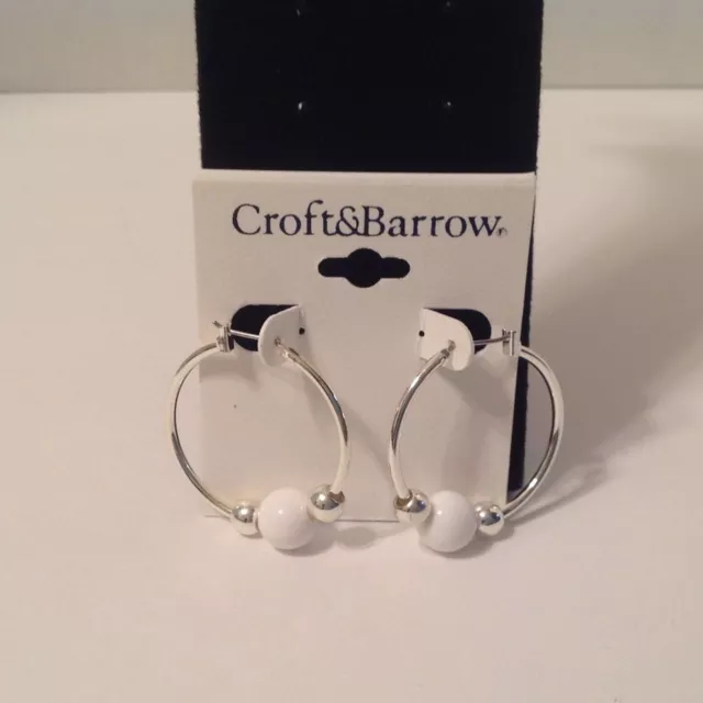 Croft and Barrow Silver Tone Hoop Earrings