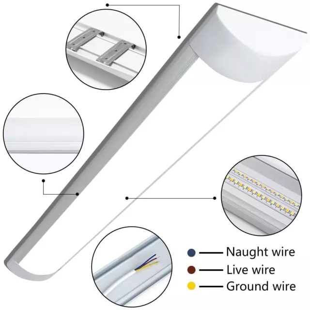 LED 60/90/120/150cm Leuchtstoffröhre Röhre Lichtleiste Werkstatt Wannen Lampe 3