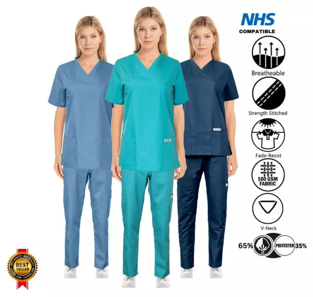 Medilap Damas Médico Exfoliante Uniforme Túnica Pantalón Médicos Nurses Hospital