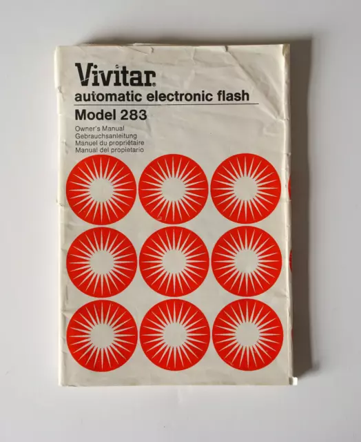 Vivitar Flash Model 283 Owner Guide Manual English Francais German Espanol E G F