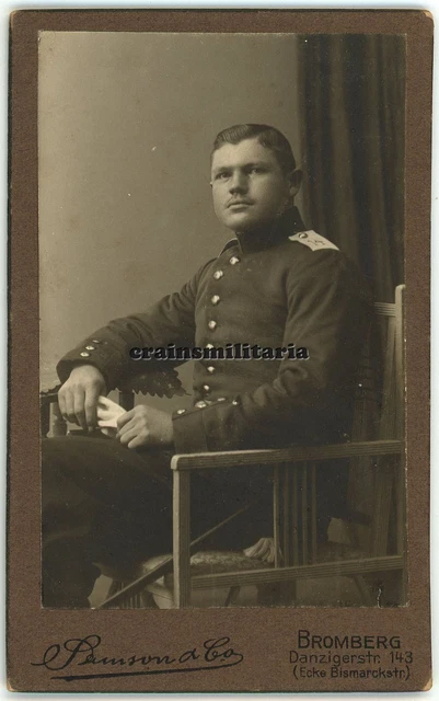 Orig. Foto CDV Portrait Soldat I.R.14 in BROMBERG Pommern Polen