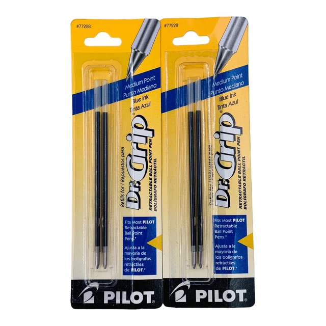 4 REFILLS PILOT Dr. Grip Retractable Ballpoint Pen Refill, Medium Tip