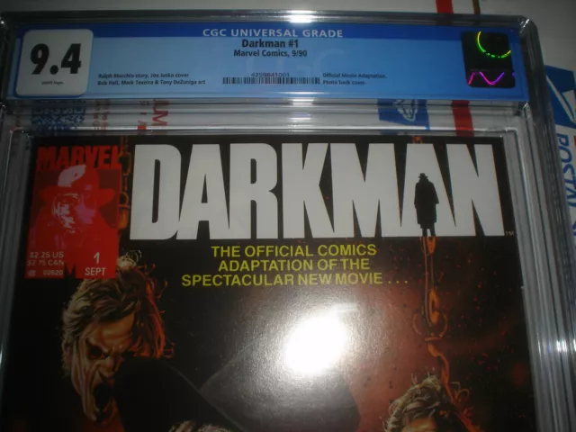 Darkman Magazine #1 Cgc 9.4 1990 Marvel Movie Adaptation Liam Neeson Jusko Cover