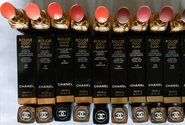 Lot de 2 ROUGE A LEVRES CHANEL COCO SHINE ou COCO FLASH au choix parmi 9 coloris