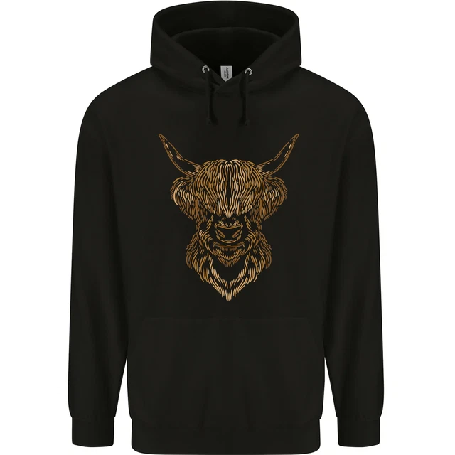 A Highland Cow Drawing Childrens Kids Hoodie