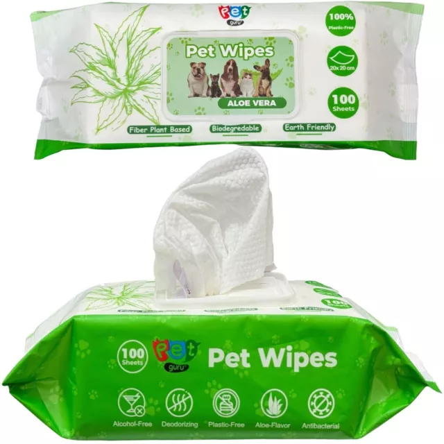 Pets Dogs & Cats Multi-Purpose Cleaning XL wipes 100% Plastic Free Biodegradable