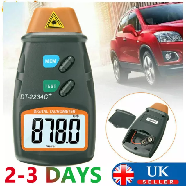 Professional Digital Laser Photo Tachometer Non Contact RPM Tach Measuring Tool