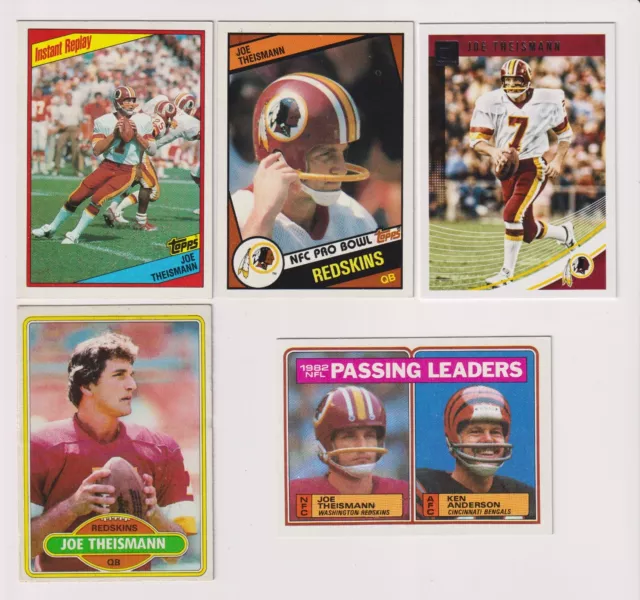 Five Card Joe Theismann Lot - Washington Redskins