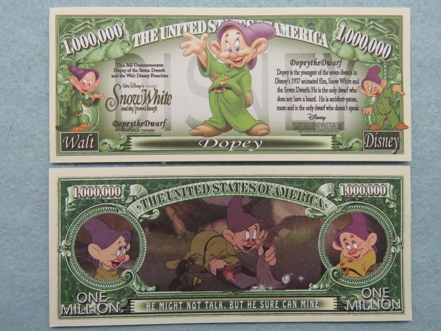 James Dean Mllon Dollar Bll Play Funny Money Novelty Note + FREE