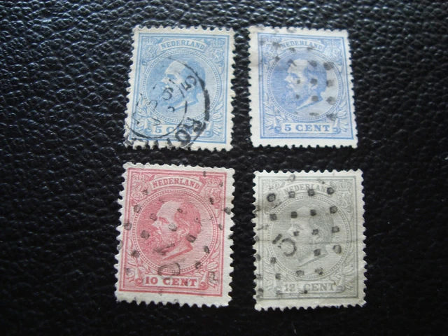 PAYS-BAS - timbre yvert/tellier n° 19 x2 21 22 obl (A50)