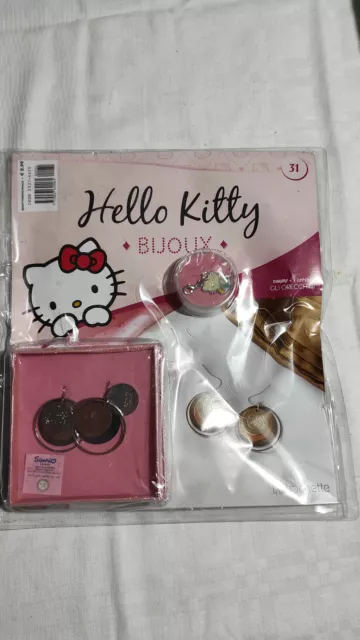 Hello Kitty Bijoux 31 Sanrio Hachette Orecchini Parure 3 Cerchi + Charm Acquario
