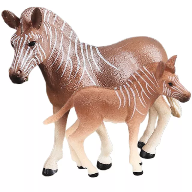 2 Pcs Kleine Tierdekoration Zebra-Figur Tiermodell Dekoratives Schreibtisch